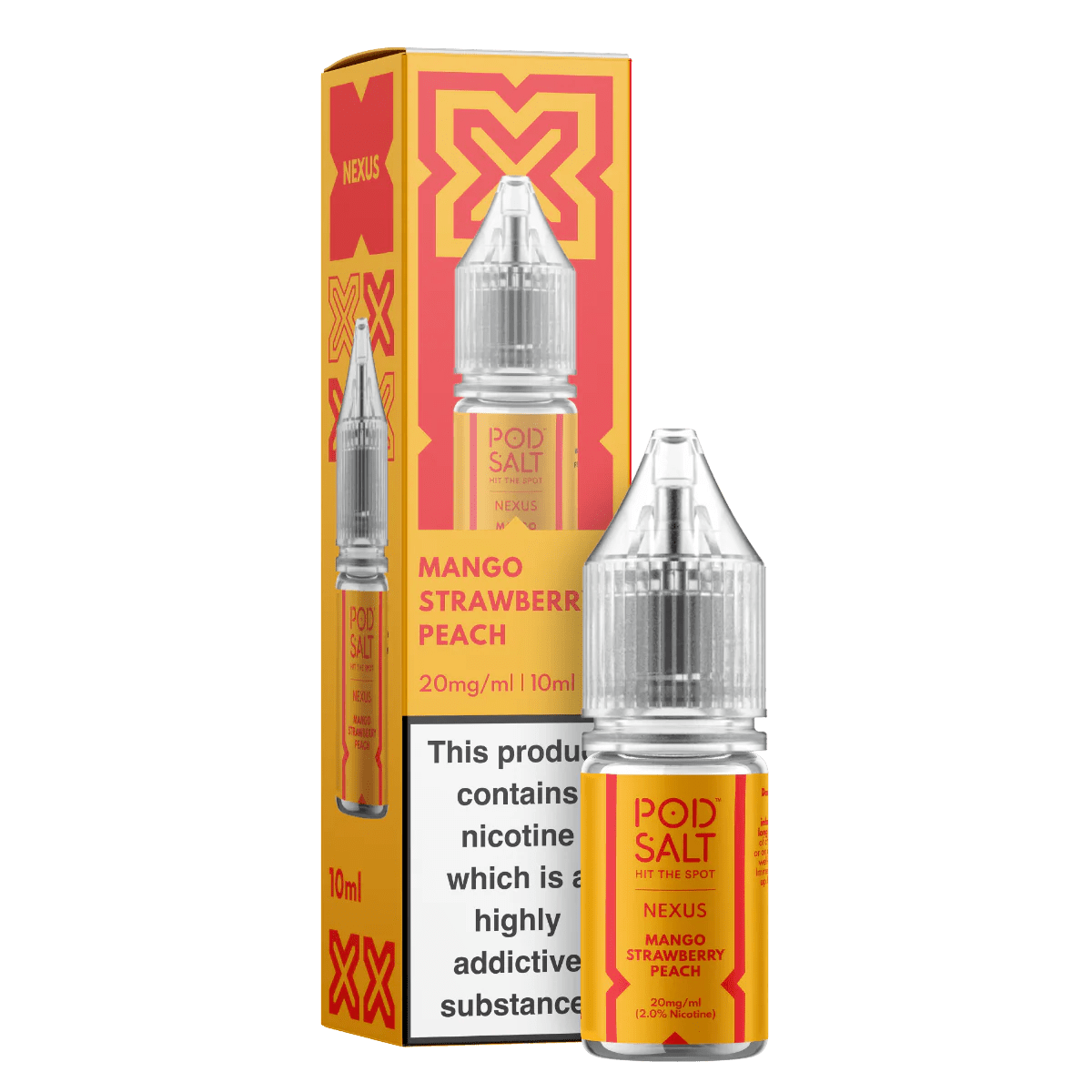 Pod Salt Vape Juice Nexus 10ml | Nic Salts - Mango Strawberry Peach-Planet Puff