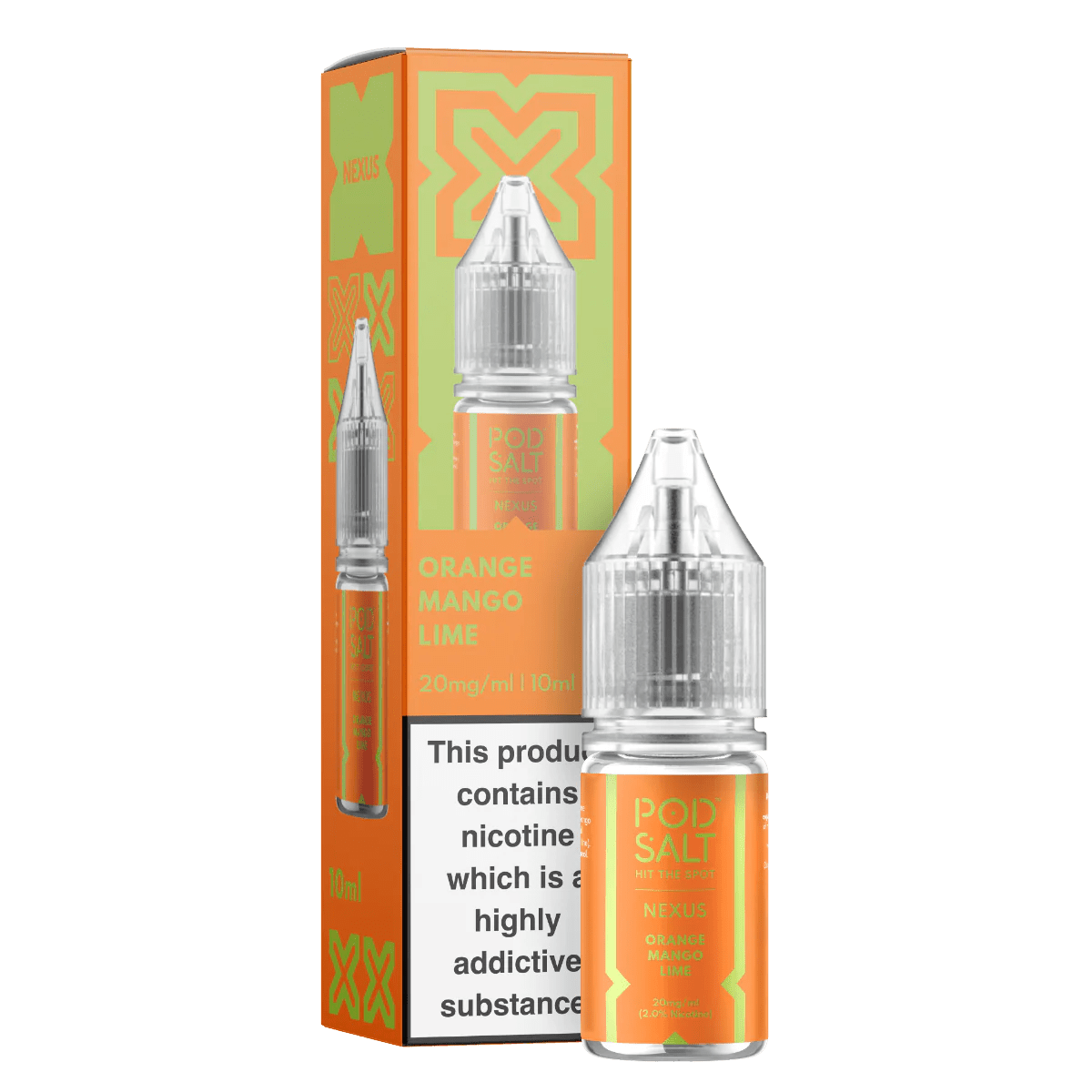Pod Salt Vape Juice Nexus 10ml | Nic Salts - Orange Mango Lime-Planet Puff