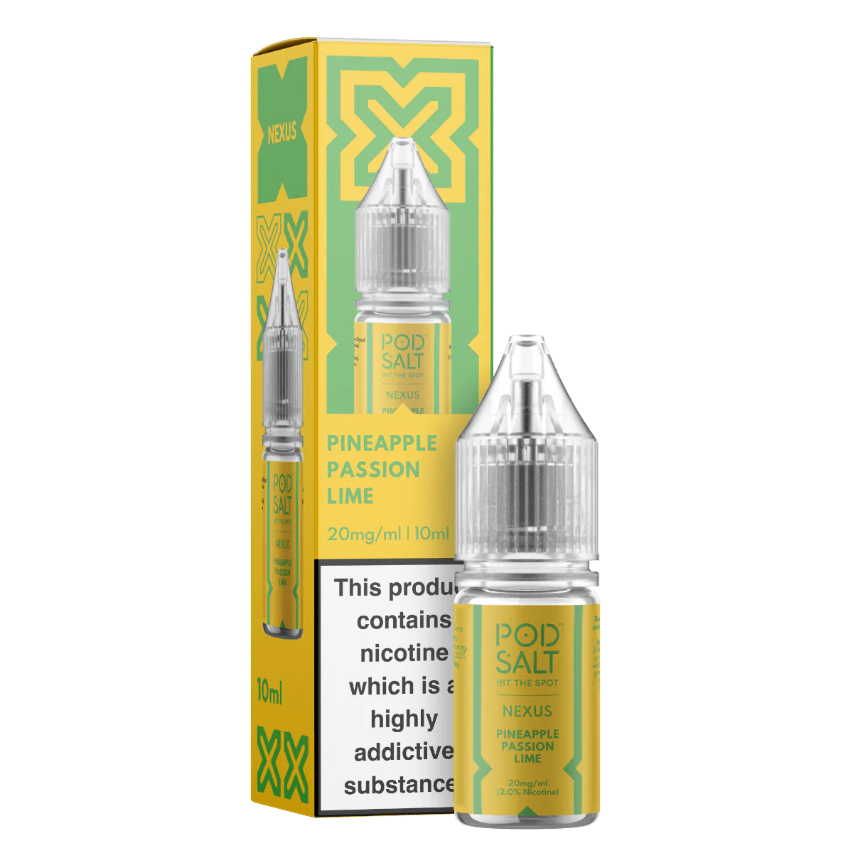 Pod Salt Vape Juice Nexus 10ml | Nic Salts - Pineapple Passion Lime-Planet Puff