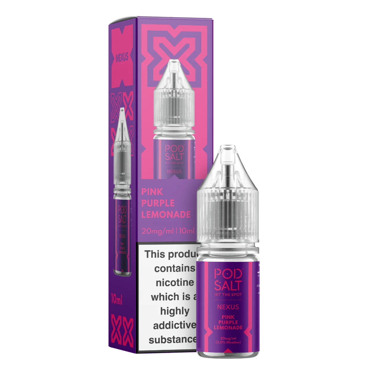 Pod Salt Vape Juice Nexus 10ml | Nic Salts - Pink Purple Lemonade-Planet Puff