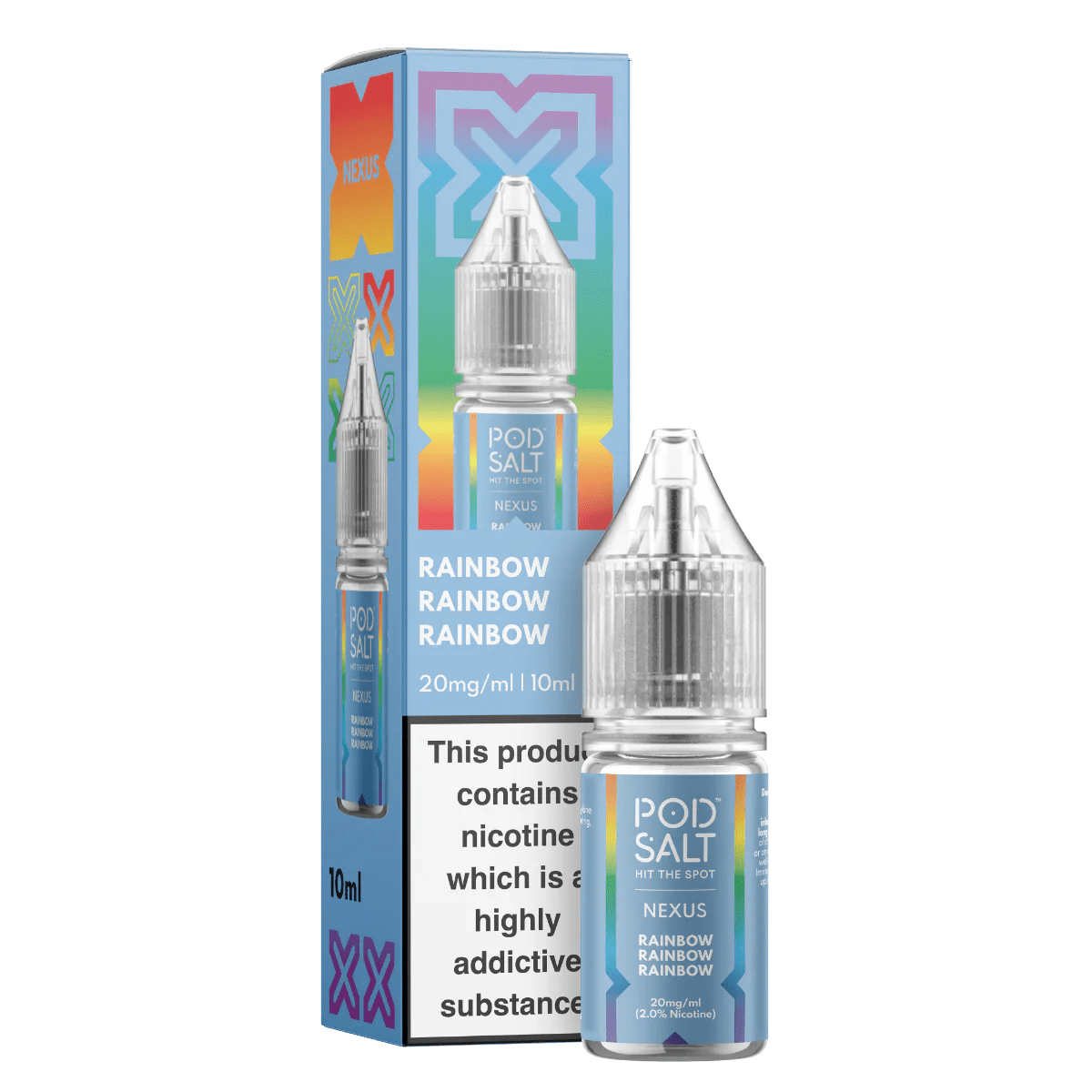 Pod Salt Vape Juice Nexus 10ml | Nic Salts - Rainbow Rainbow Rainbow-Planet Puff