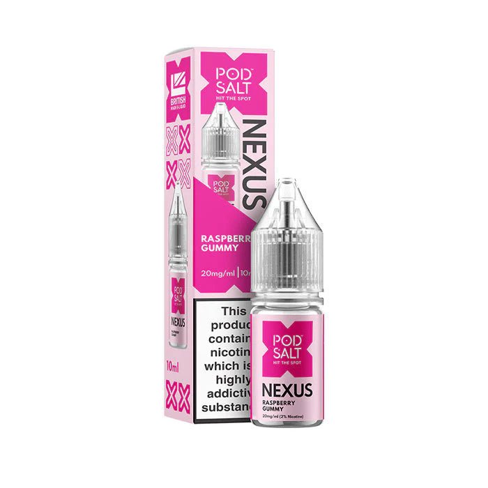Pod Salt Vape Juice Nexus 10ml | Nic Salts - Raspberry Gummy-Planet Puff