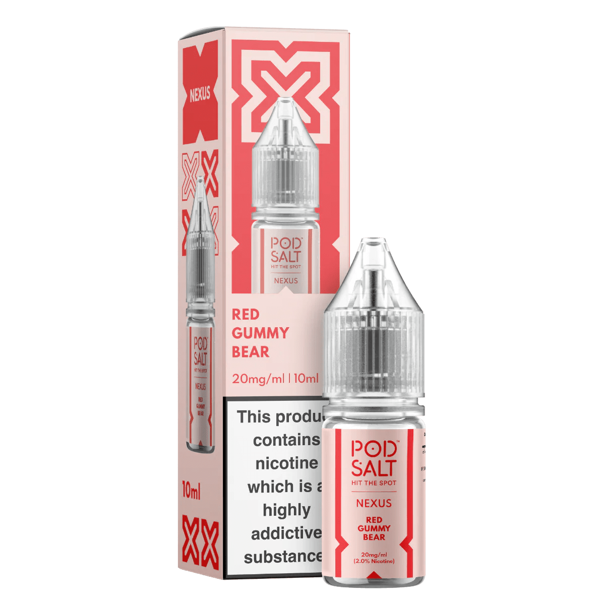 Pod Salt Vape Juice Nexus 10ml | Nic Salts - Red Gummy Bear-Planet Puff