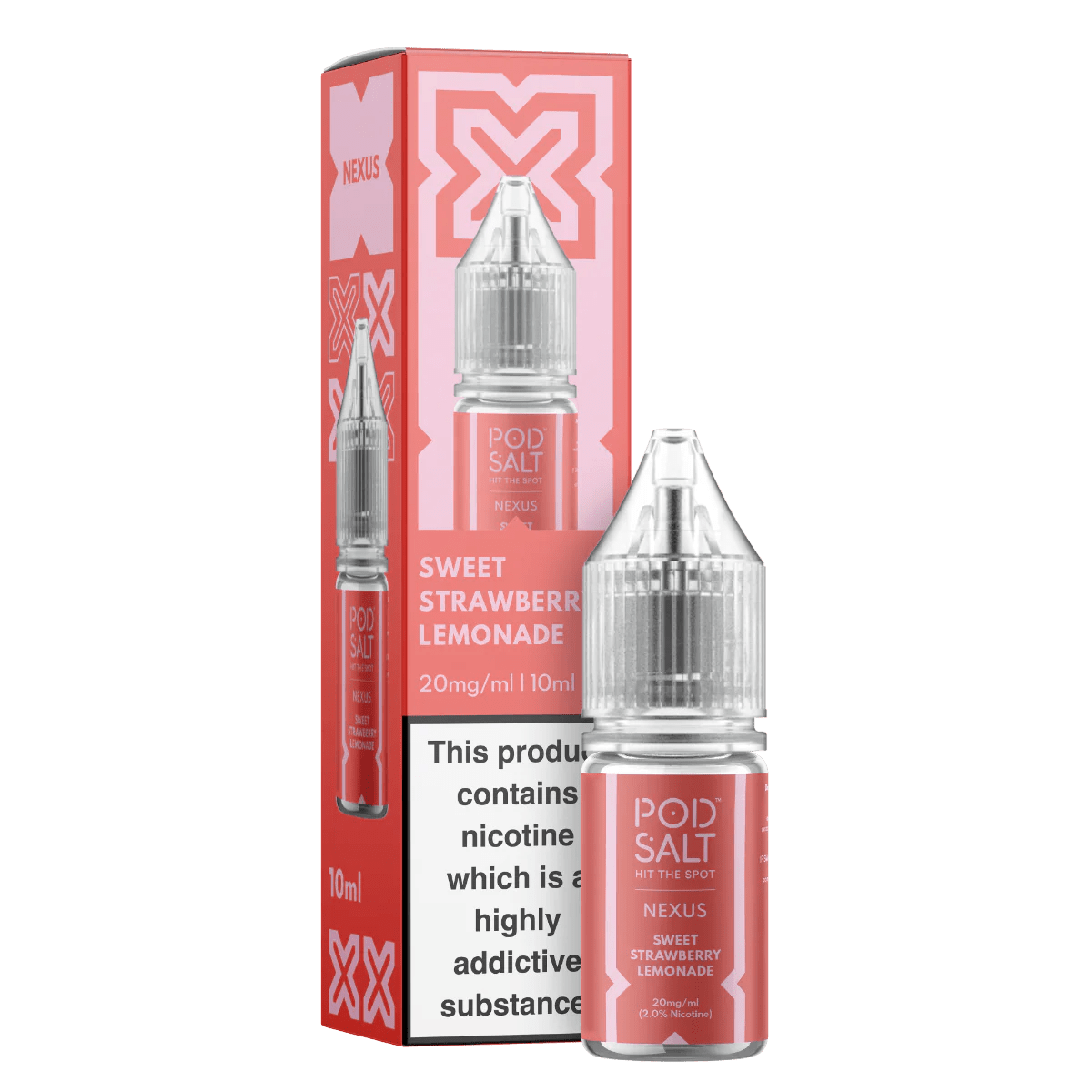 Pod Salt Vape Juice Nexus 10ml | Nic Salts - Sweet Strawberry Lemonade-Planet Puff