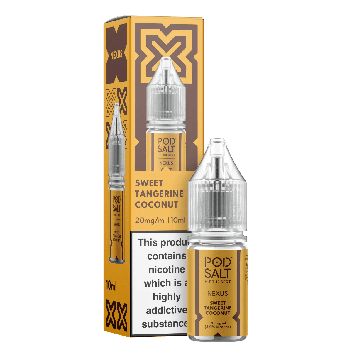Pod Salt Vape Juice Nexus 10ml | Nic Salts - Sweet Tangerine Coconut-Planet Puff