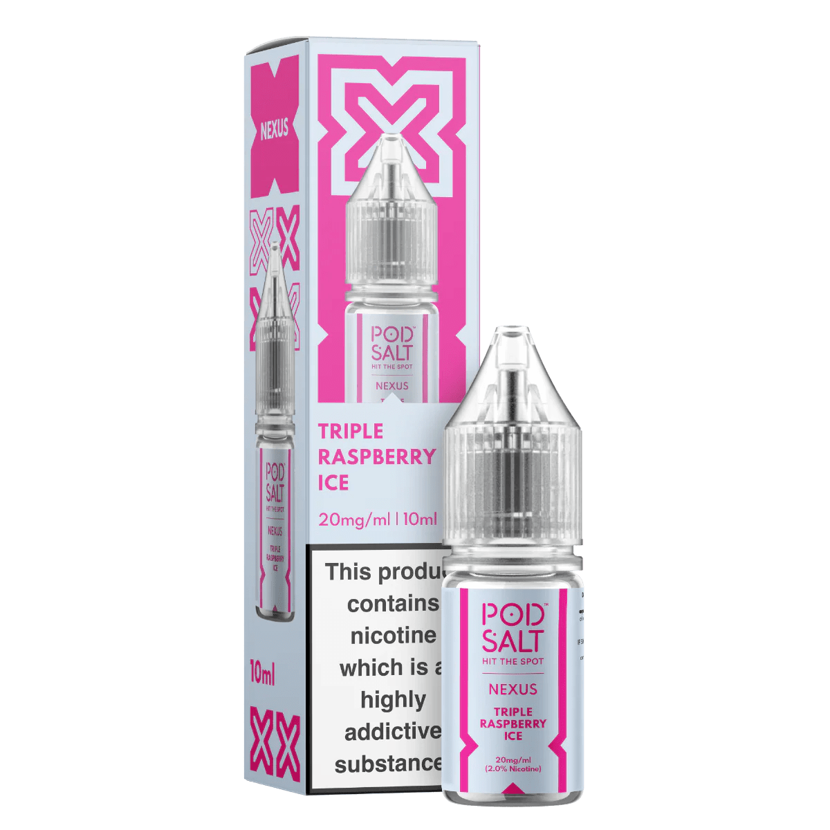 Pod Salt Vape Juice Nexus 10ml | Nic Salts - Triple Raspberry Ice-Planet Puff