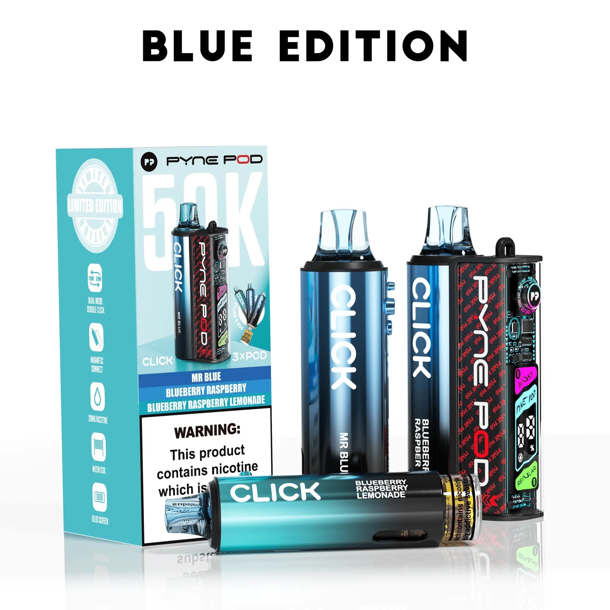 Pyne Pod 50K Click Prefilled Pod Kit -Blue Edition-Planet Puff
