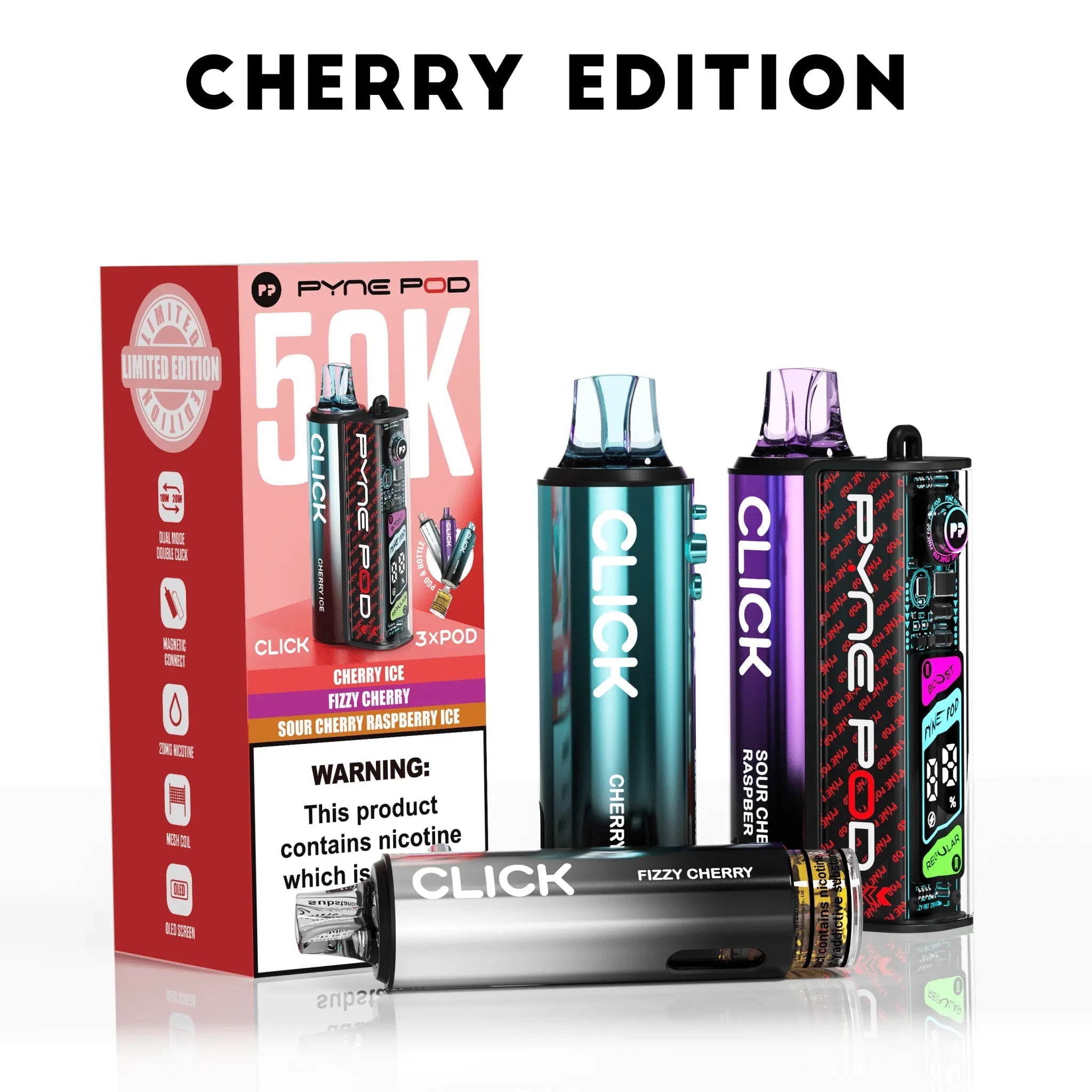 Pyne Pod 50K Click Prefilled Pod Kit -Cherry Edition-Planet Puff