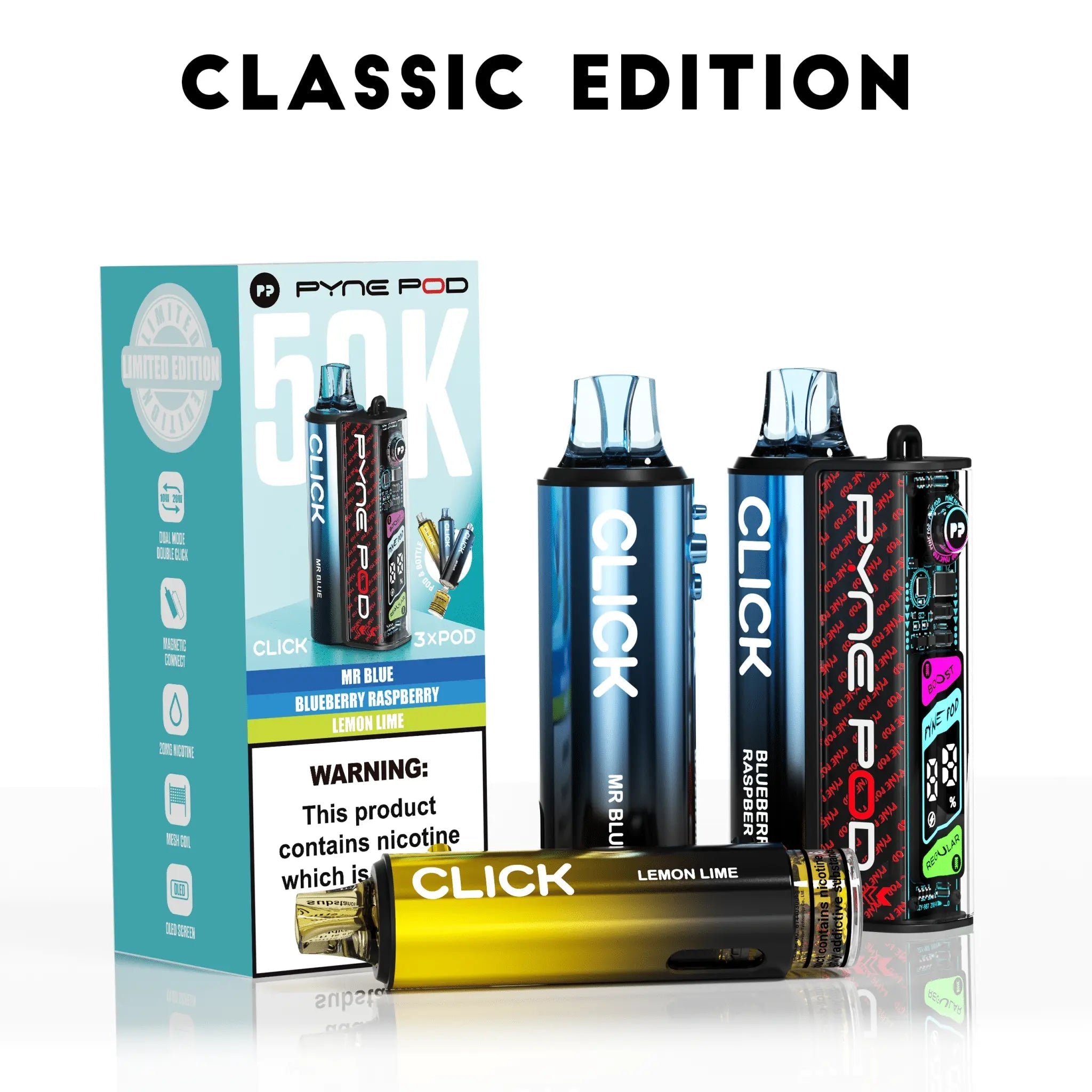 Pyne Pod 50K Click Prefilled Pod Kit -Classic Edition-Planet Puff