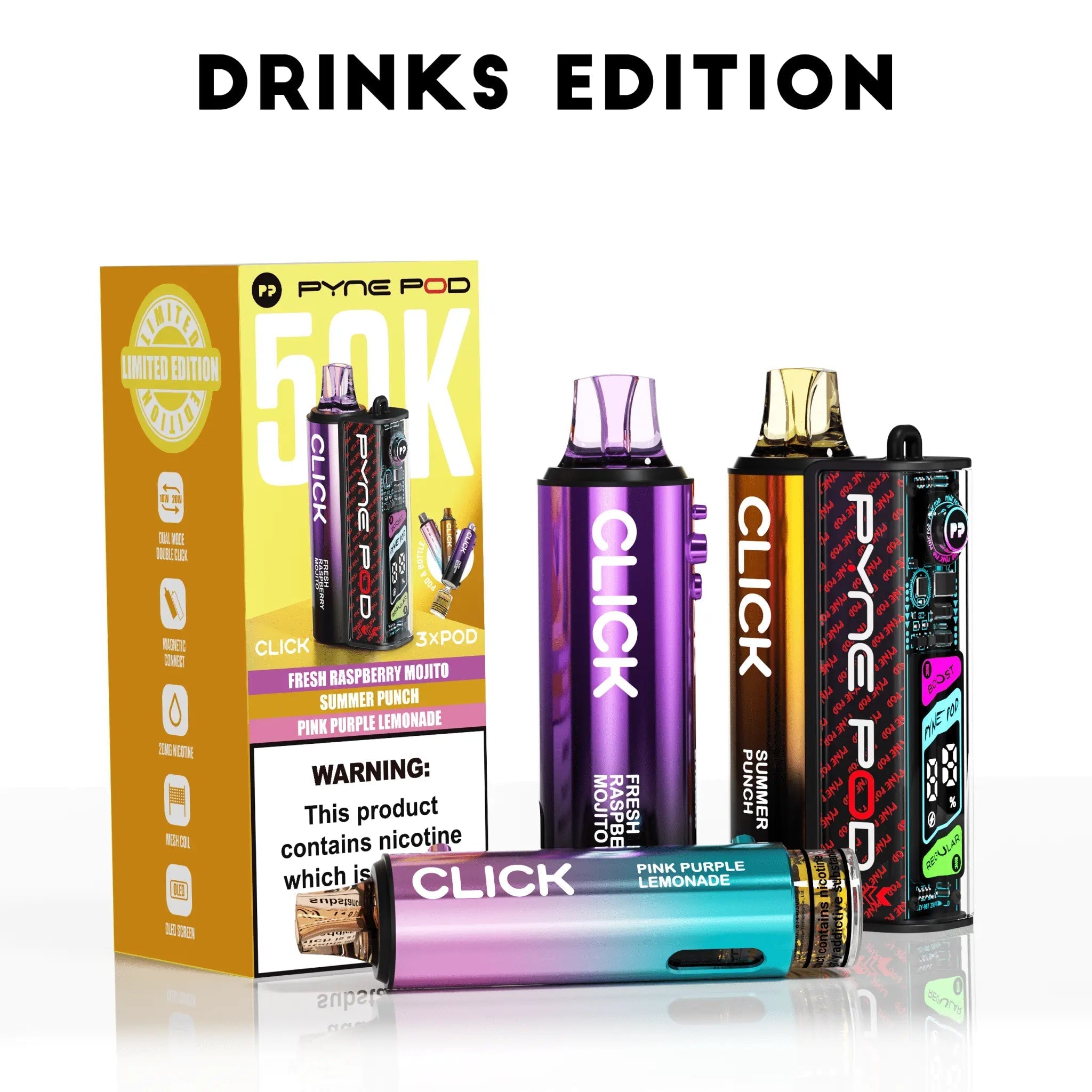 Pyne Pod 50K Click Prefilled Pod Kit -Drinks Edition-Planet Puff