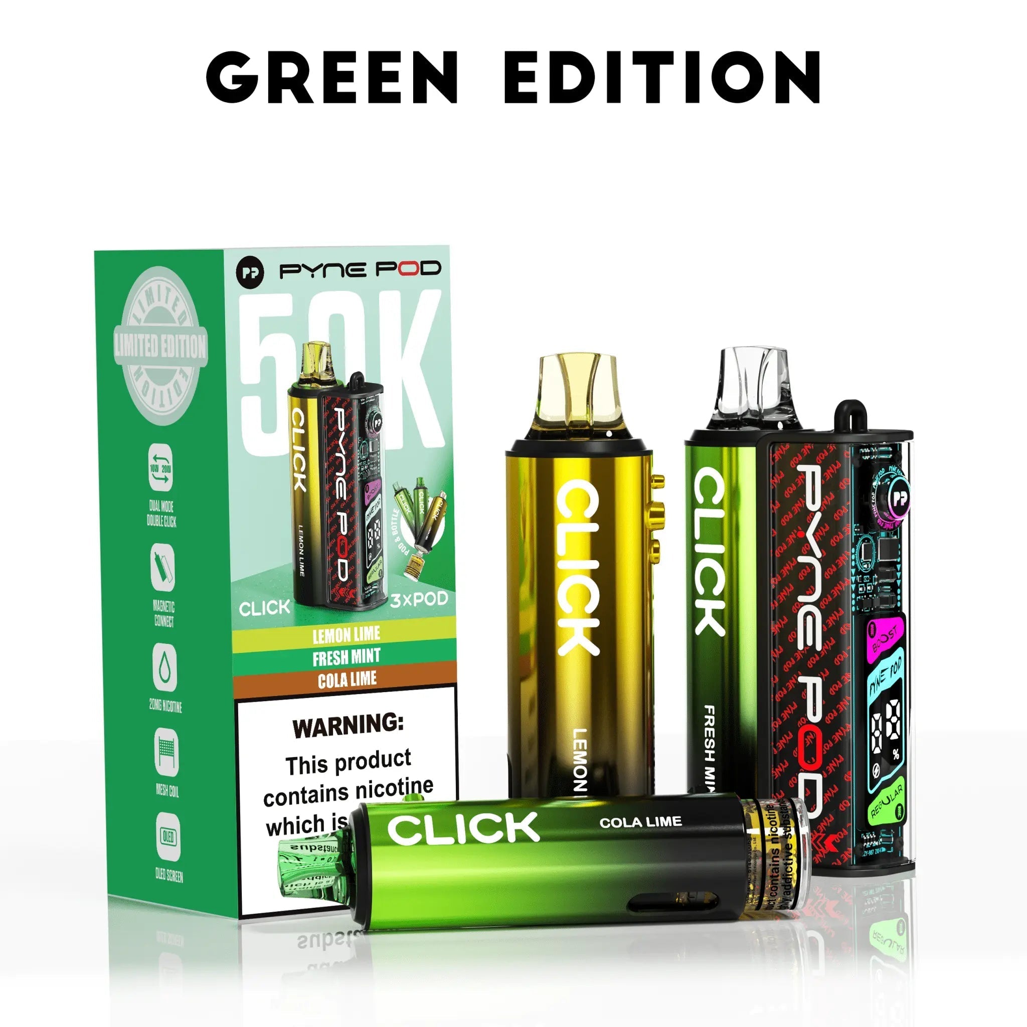 Pyne Pod 50K Click Prefilled Pod Kit -Green Edition-Planet Puff