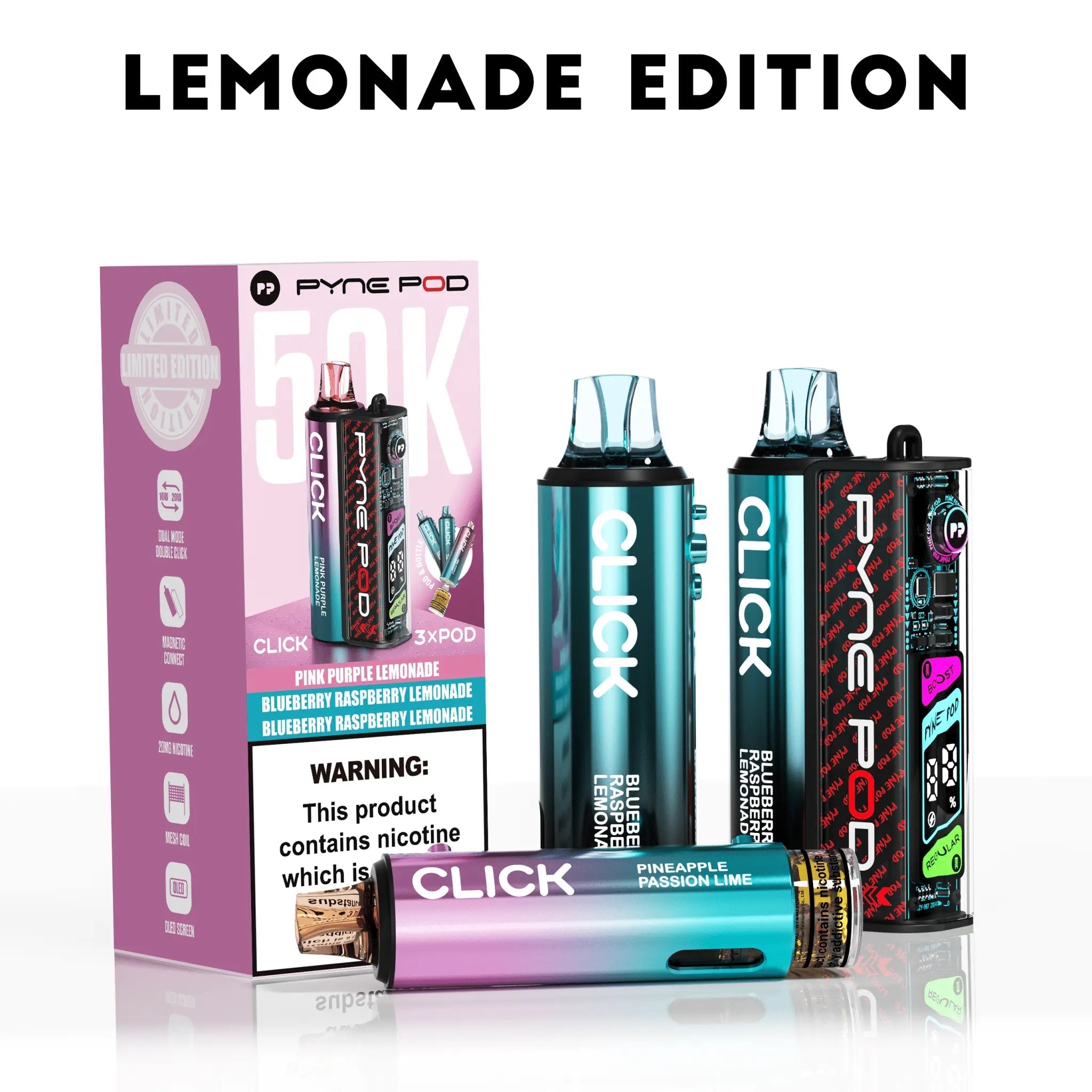 Pyne Pod 50K Click Prefilled Pod Kit -Lemonade Edition-Planet Puff