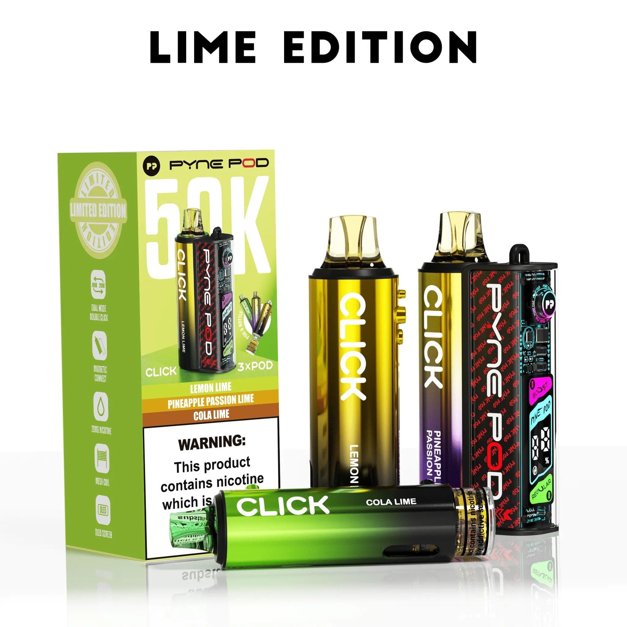 Pyne Pod 50K Click Prefilled Pod Kit -Lime Edition-Planet Puff
