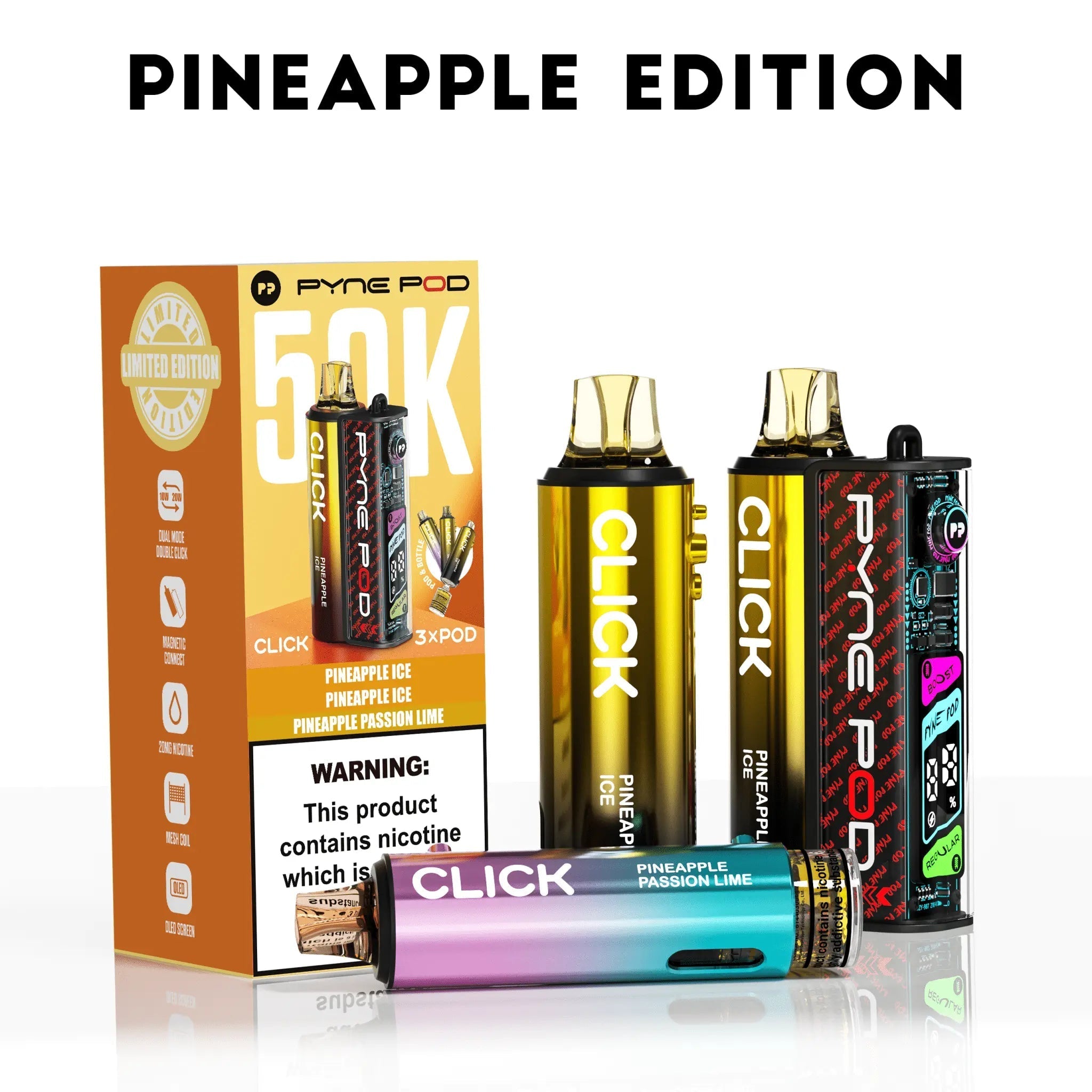 Pyne Pod 50K Click Prefilled Pod Kit -Pineapple Edition-Planet Puff