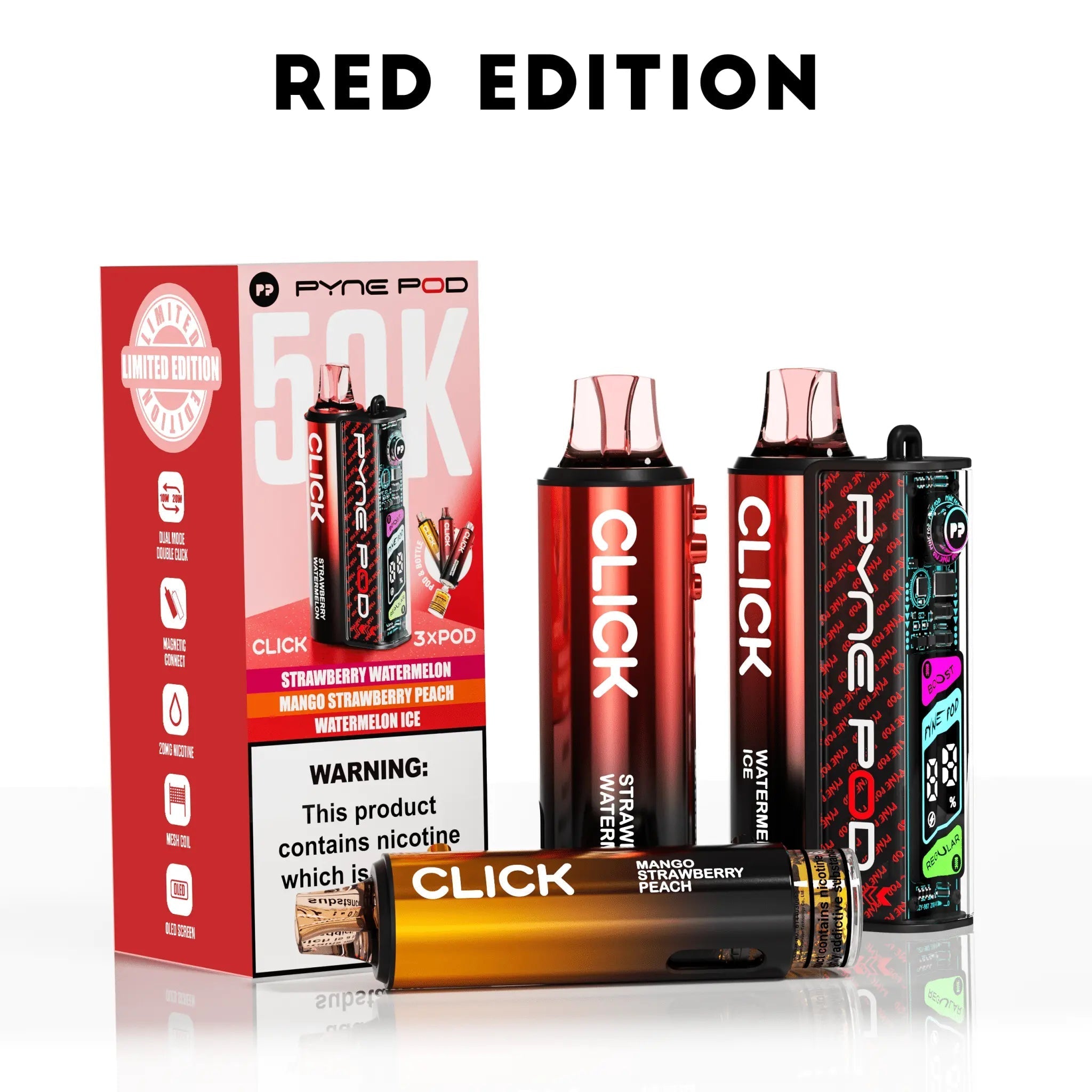 Pyne Pod 50K Click Prefilled Pod Kit -Red Edition-Planet Puff