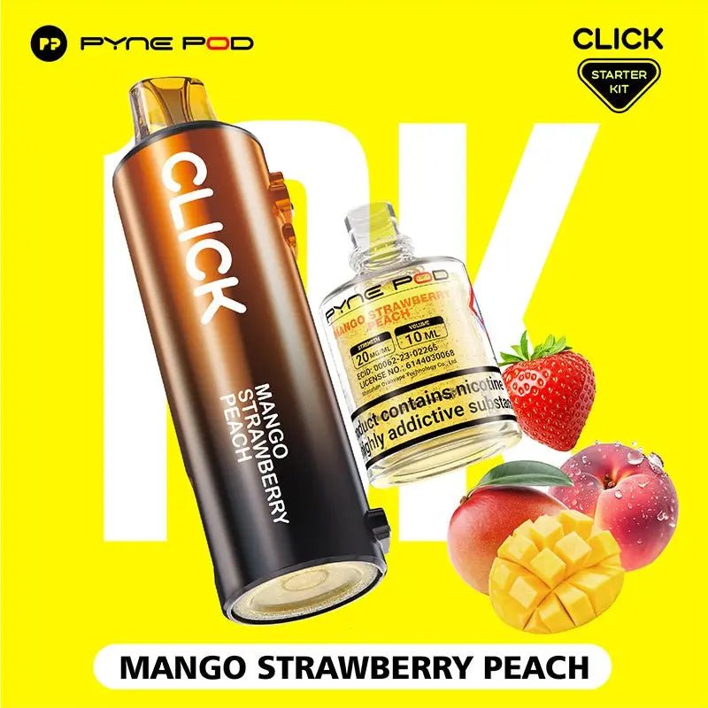 Pyne Pod Click Refill Pods + Refill Container -Mango Strawberry Peach-Planet Puff