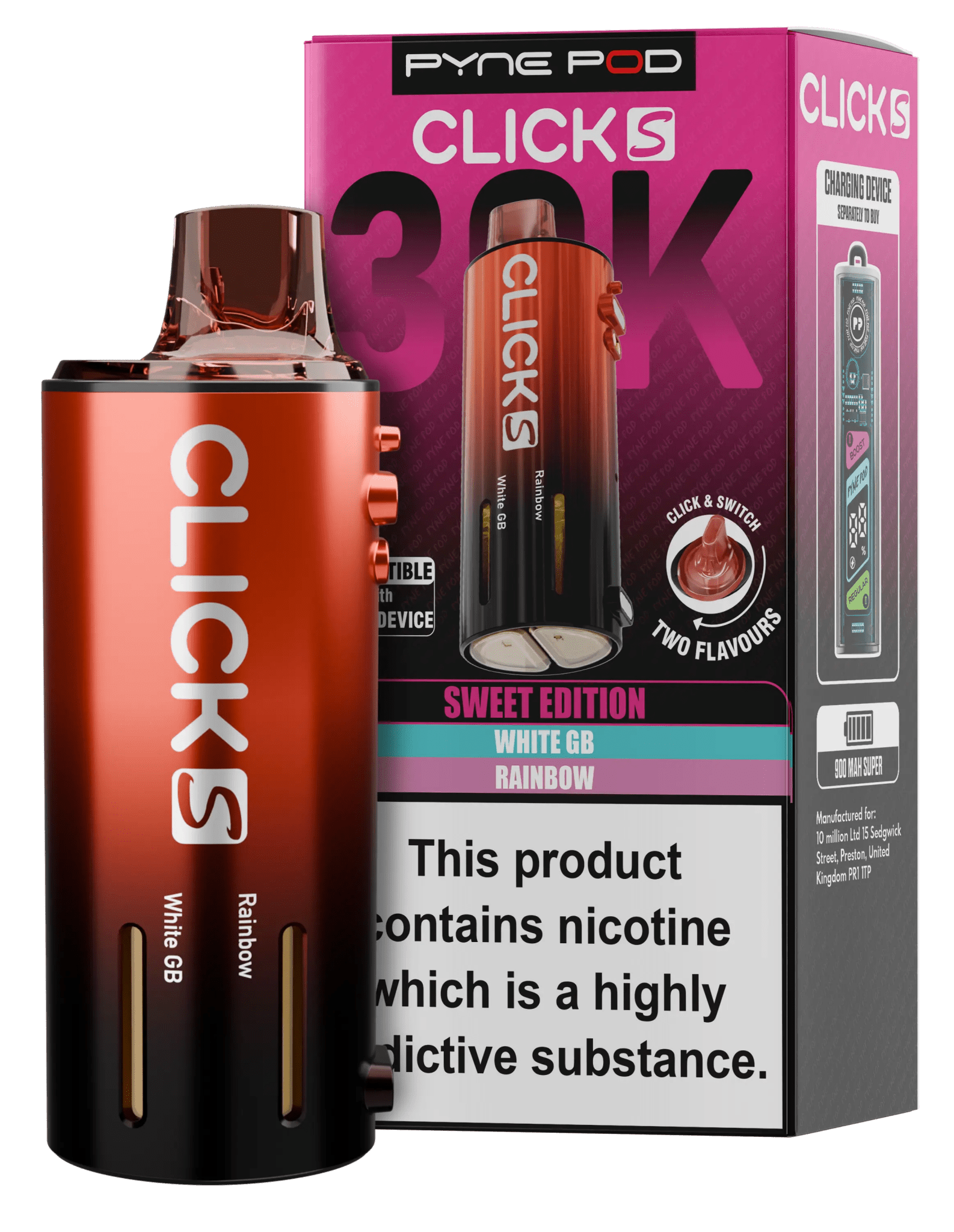 Pyne Pod Click S 30K Prefilled Pods - varient_name - Planet Puff