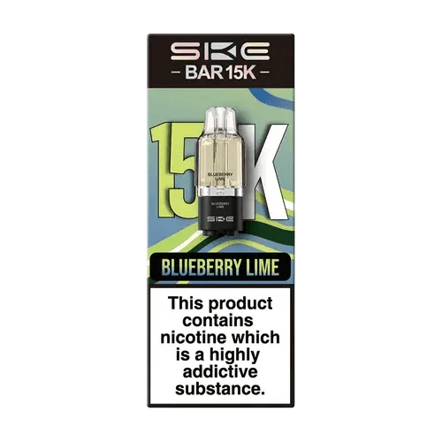 SKE Bar 15K Refill Pods + Container Tank | Crystal Vapes -Blueberry Lime-Planet Puff
