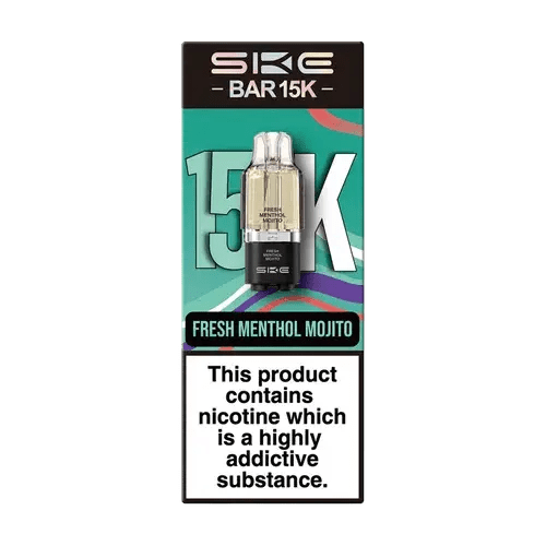 SKE Bar 15K Refill Pods + Container Tank | Crystal Vapes -Fresh Menthol Mojito-Planet Puff