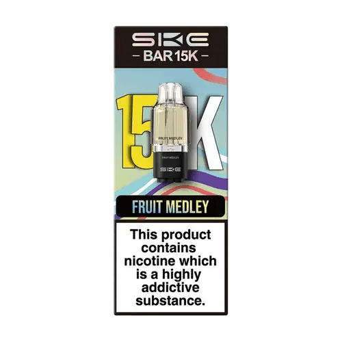 SKE Bar 15K Refill Pods + Container Tank | Crystal Vapes -Fruit Medley-Planet Puff