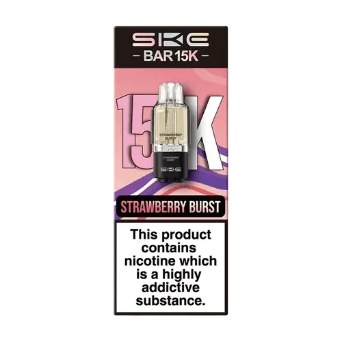 SKE Bar 15K Refill Pods + Container Tank | Crystal Vapes -Strawberry Burst-Planet Puff