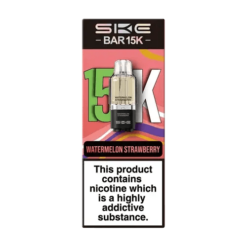 SKE Bar 15K Refill Pods + Container Tank | Crystal Vapes -Watermelon Strawberry-Planet Puff