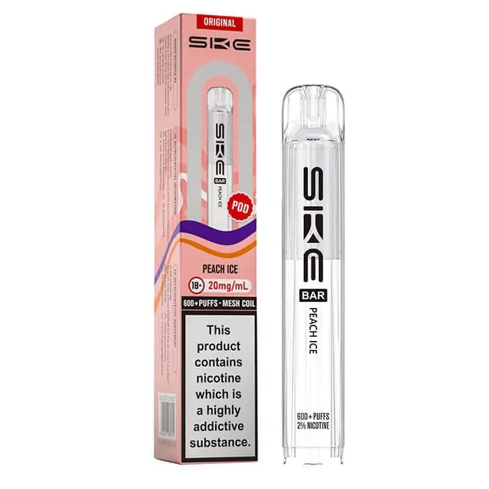 SKE Bar 600 Refill Pods | Crystal Vapes - Peach Ice-Planet Puff