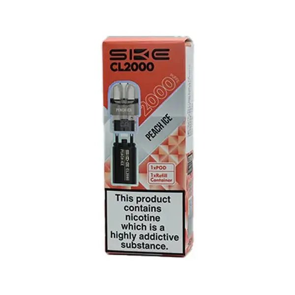 SKE Crystal CL2000 Refill Pods -Peach Ice-Planet Puff