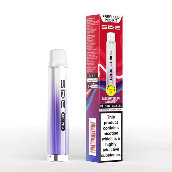 SKE Crystal Pro 600 Puffs Prefilled Vape Pod Kit | Crystal Vapes - Blueberry Cherry Cranberry-Planet Puff