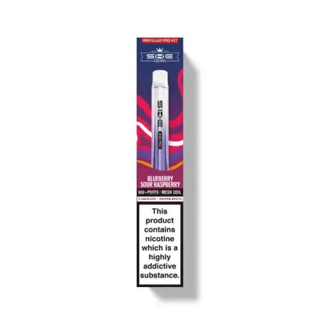 SKE Crystal Pro 600 Puffs Prefilled Vape Pod Kit | Crystal Vapes - Blueberry Sour Raspberry-Planet Puff