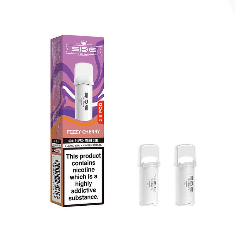SKE Crystal Pro 600 Refill Pods - (2 Pack) - Fizzy Cherry-Planet Puff