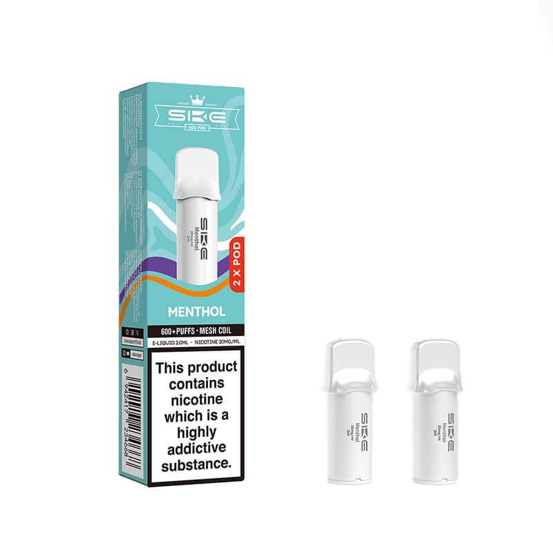 SKE Crystal Pro 600 Refill Pods - (2 Pack) - Menthol-Planet Puff